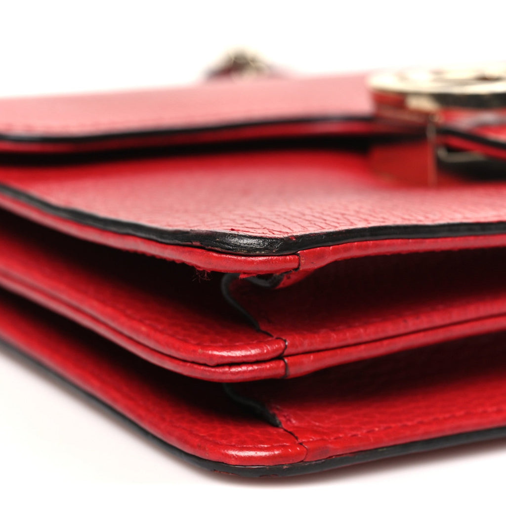 Dollar Calfskin Small Interlocking G Shoulder Bag Red