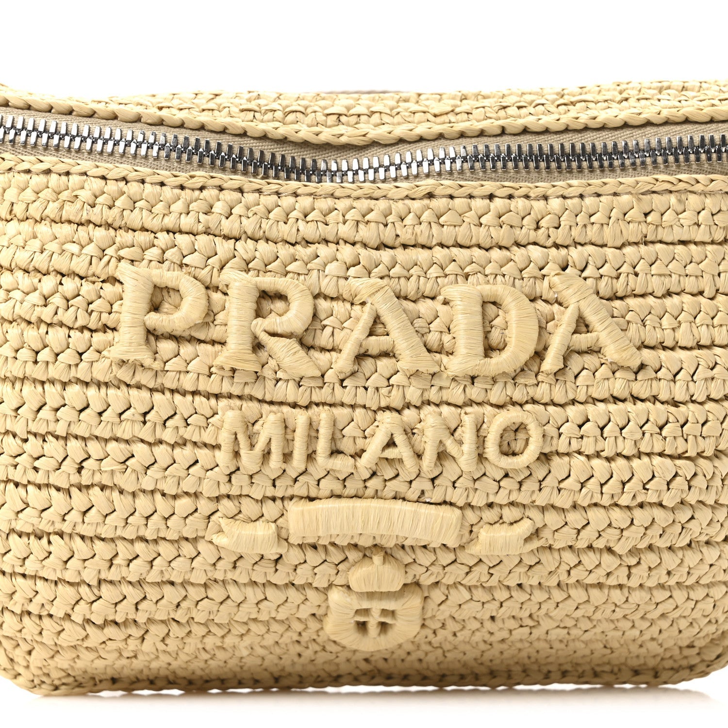 Yarn Raffia Effect Crochet Belt Bag Naturale