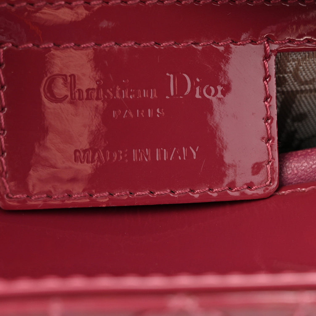 Patent Cannage Medium Lady Dior Dark Pink