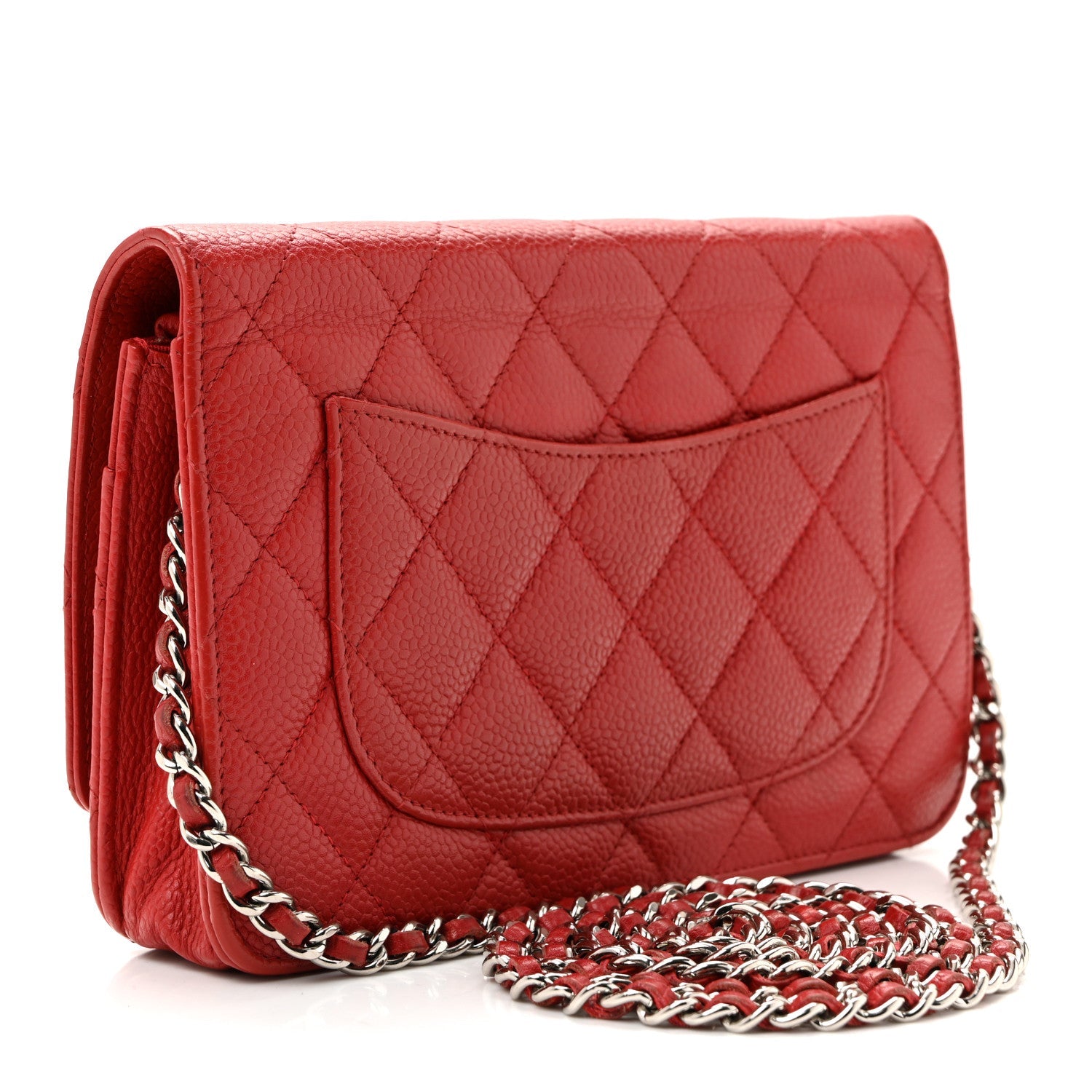 Caviar Quilted Wallet On Chain WOC Red