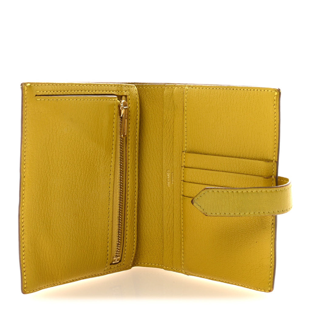 Chevre Mysore Bearn Compact Wallet Cumin