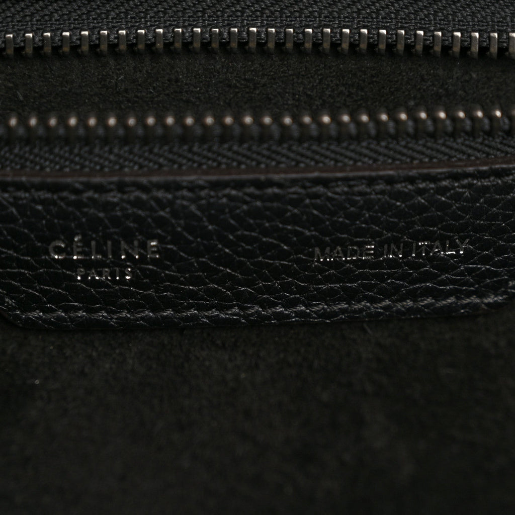 Drummed Calfskin Micro Luggage Black