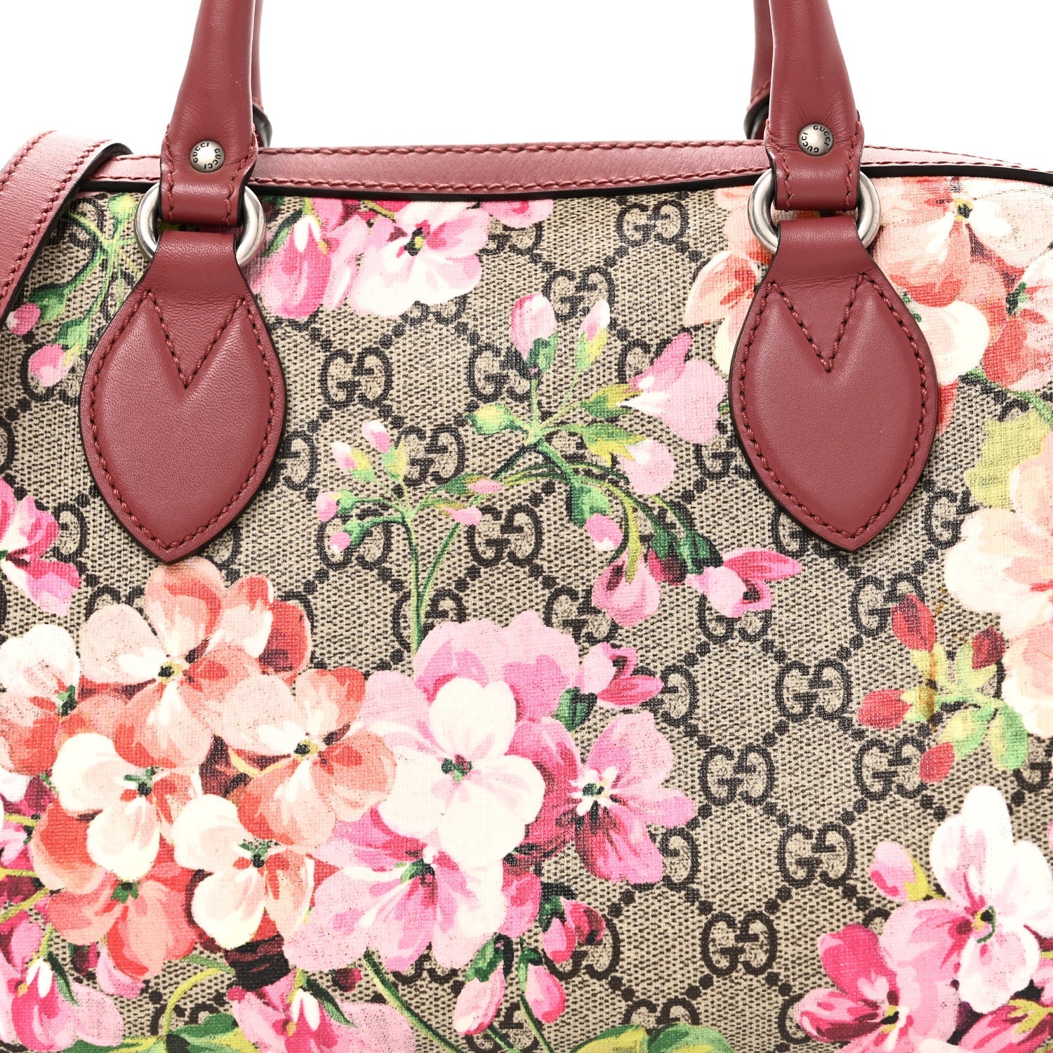 GG Supreme Monogram Blooms Small Boston Beige Multicolor Dry Rose