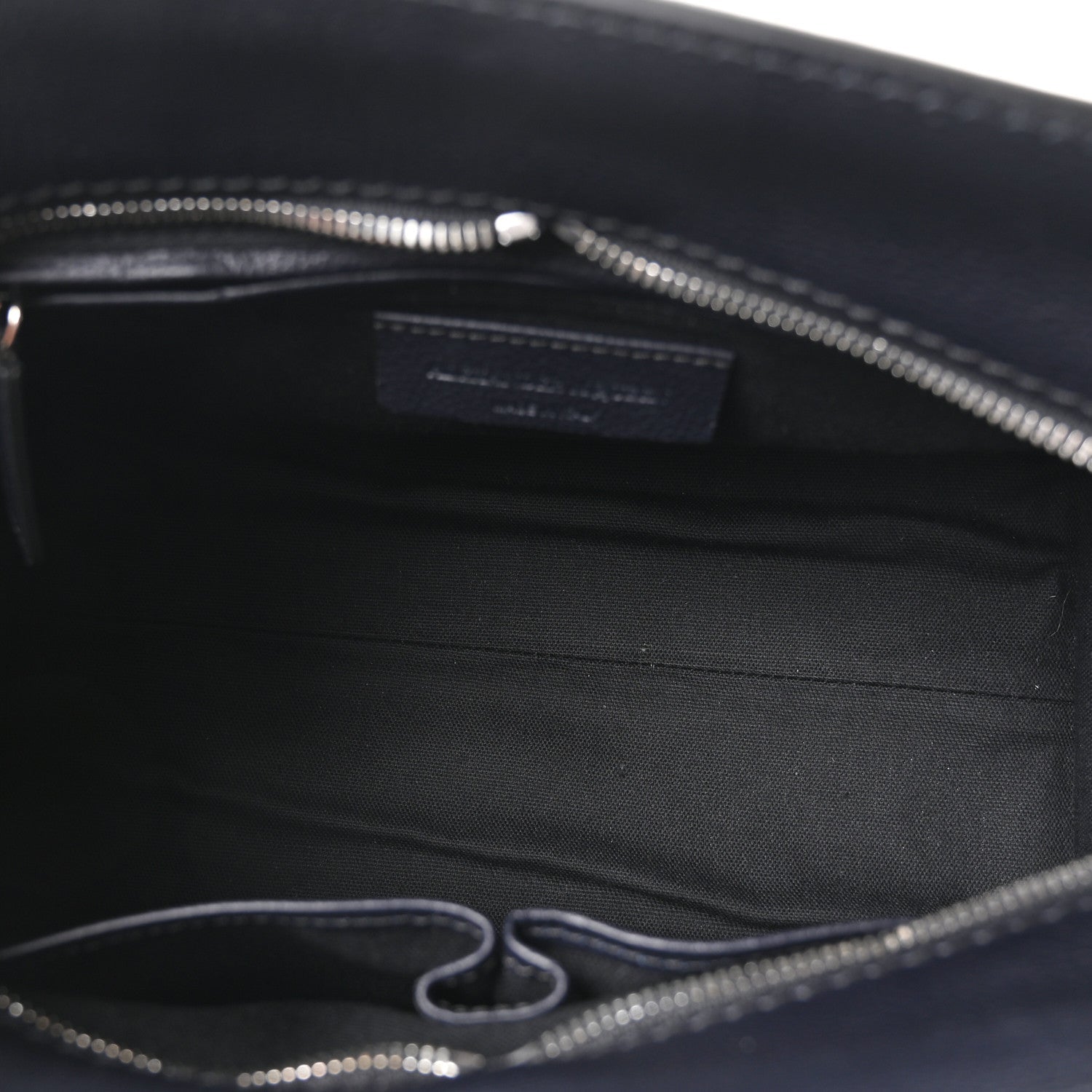 Pebbled Calfskin Small Skull Padlock Zip Around Tote Navy