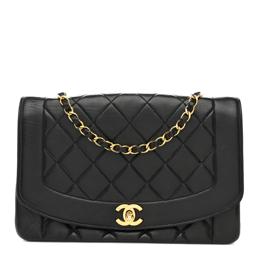 Lambskin Quilted Medium Single Flap Black