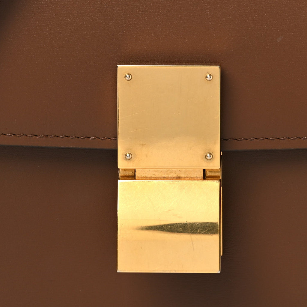 Box Calfskin Medium Classic Box Flap Bag Camel