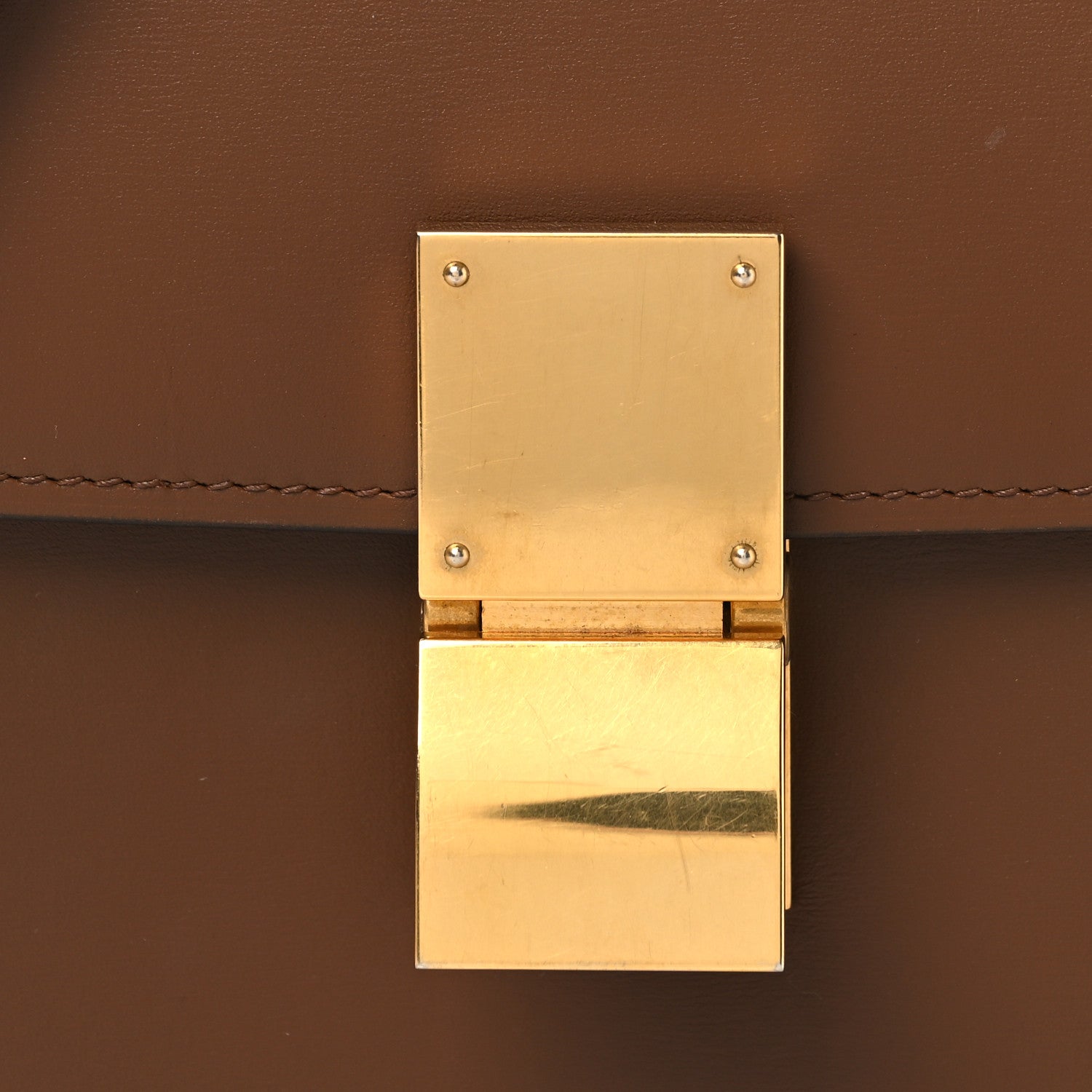 Box Calfskin Medium Classic Box Flap Bag Camel