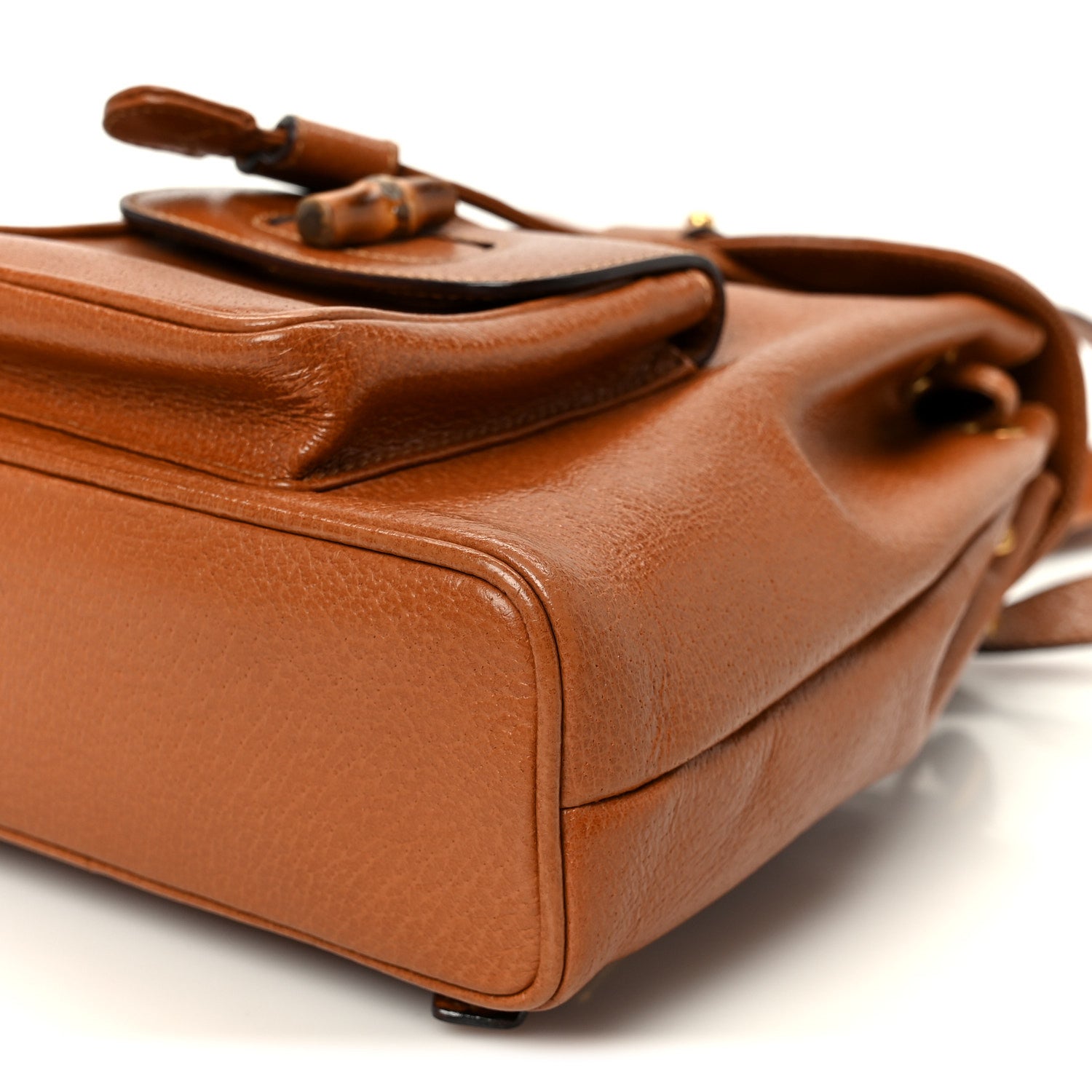 Calfskin Bamboo Mini Backpack Brown