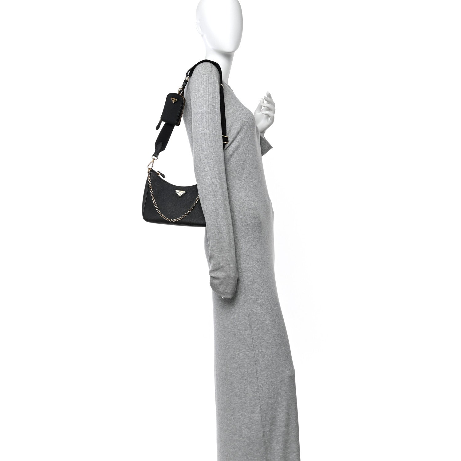 Saffiano Lux Re-Edition 2005 Shoulder Bag Black