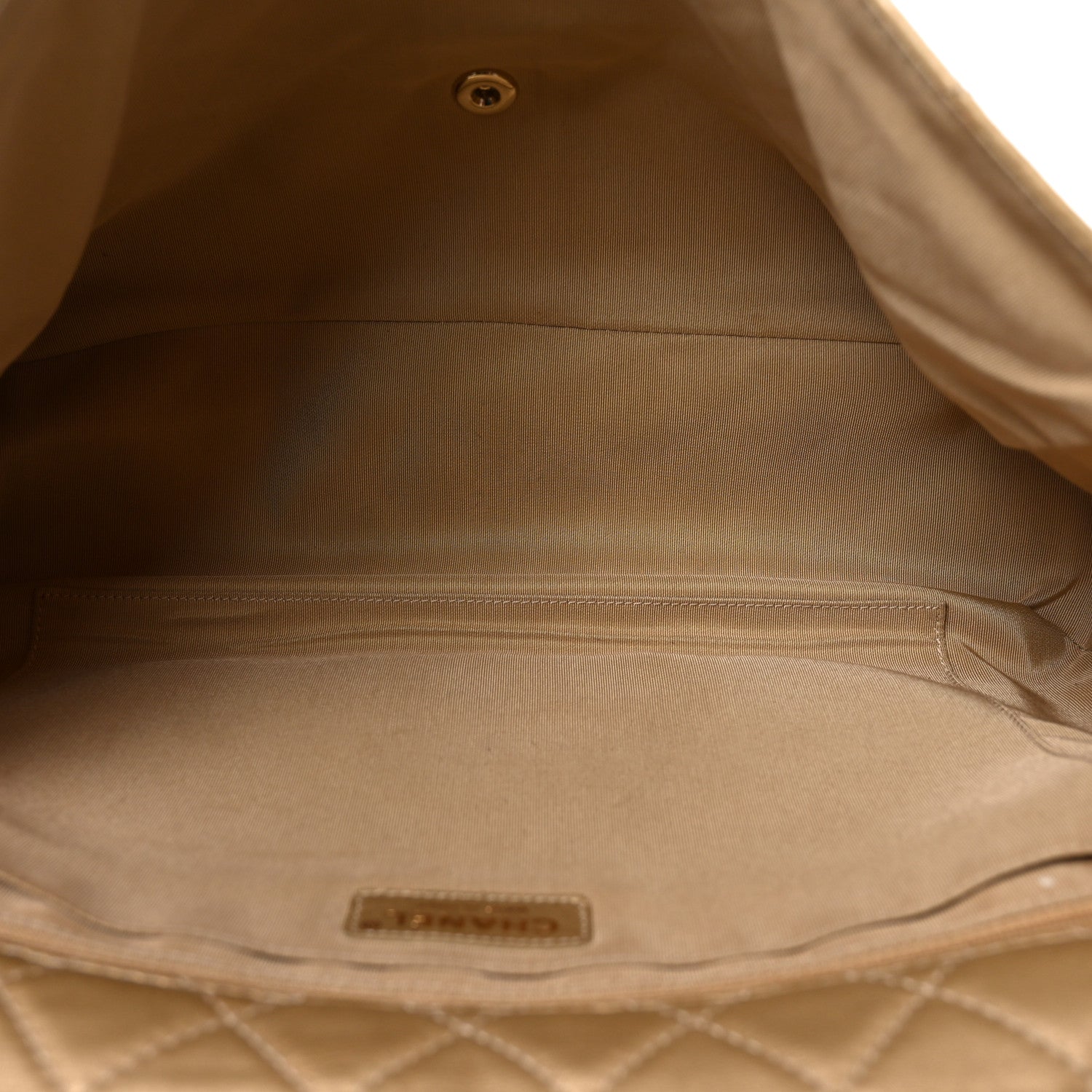 Metallic Calfskin Quilted Small XXL Travel Flap Bag Gold