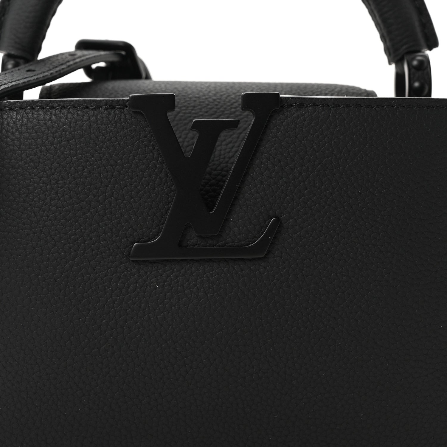 Matte Taurillon Capucines East West Mini All Black