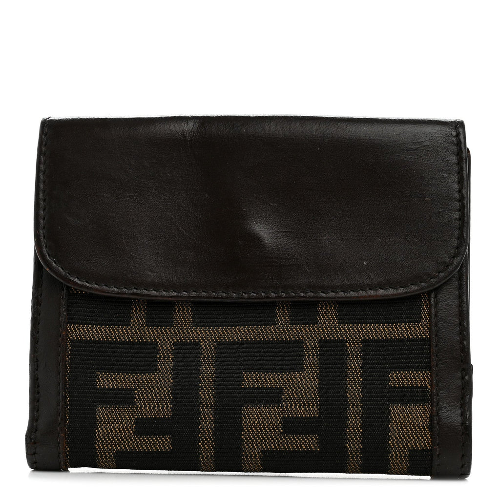 Zucca Calfskin Compact Wallet Tobacco