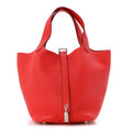 Taurillon Clemence Picotin Lock 18 PM Rouge Tomate