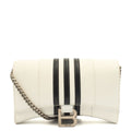 Balenciaga Cross Body Hourglass Wallet on Chain in White, Leather