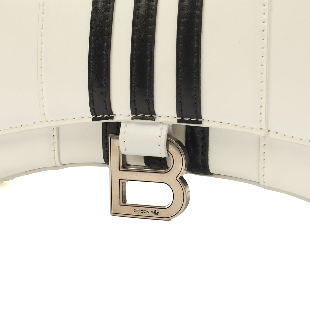 Balenciaga Cross Body Hourglass Wallet on Chain in White, Leather