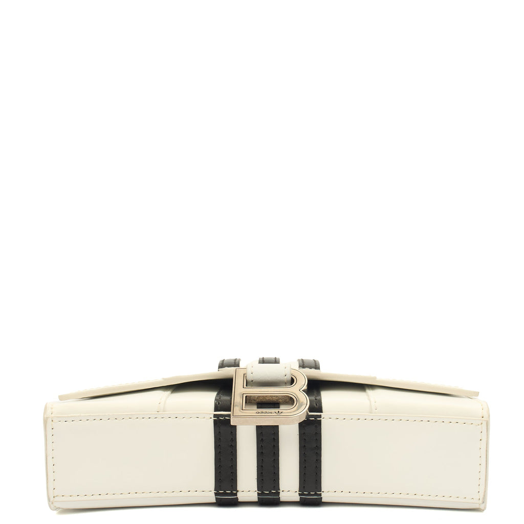 Balenciaga Cross Body Hourglass Wallet on Chain in White, Leather