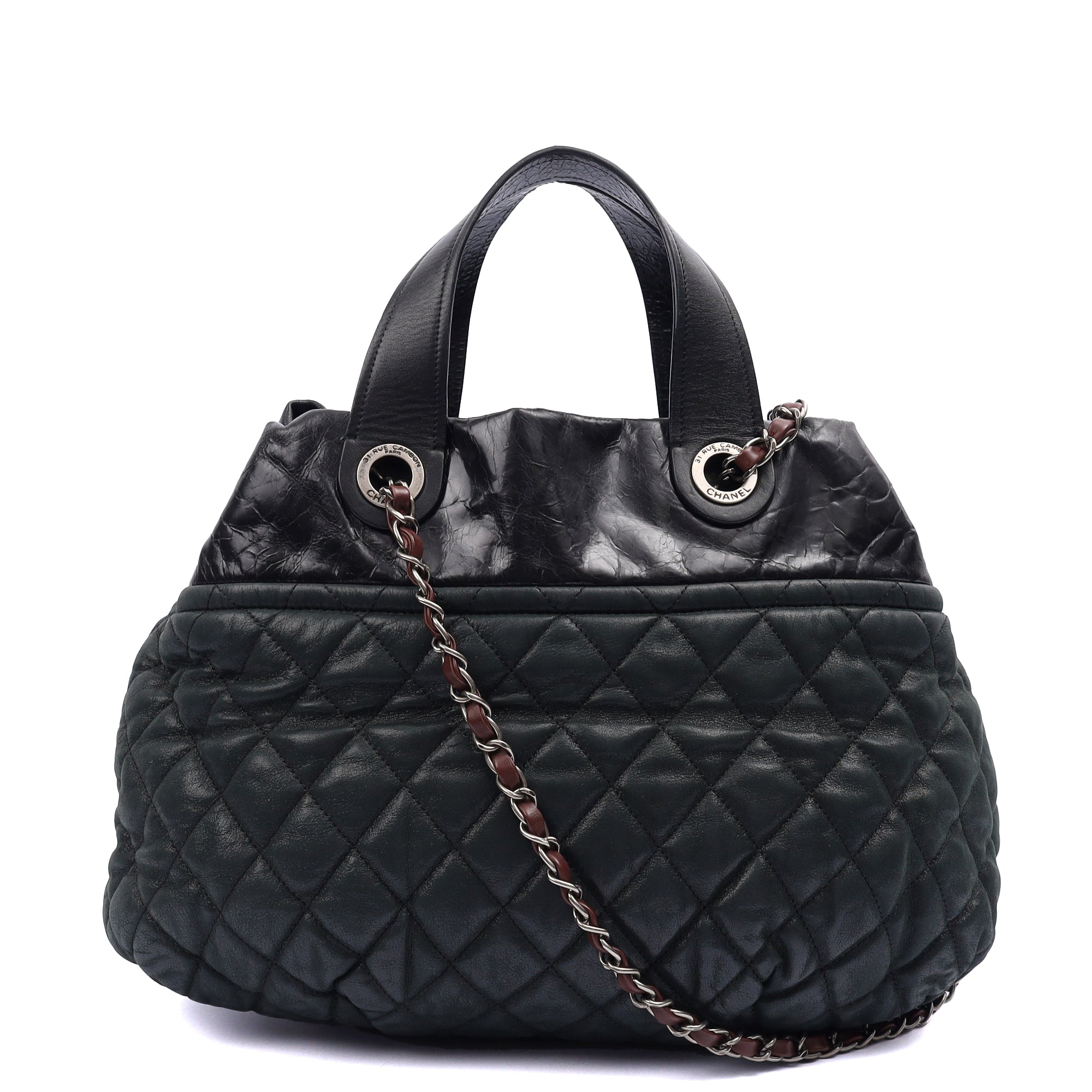 Chanel Shoulder Bag Bubble Tote in Green, Nubuck