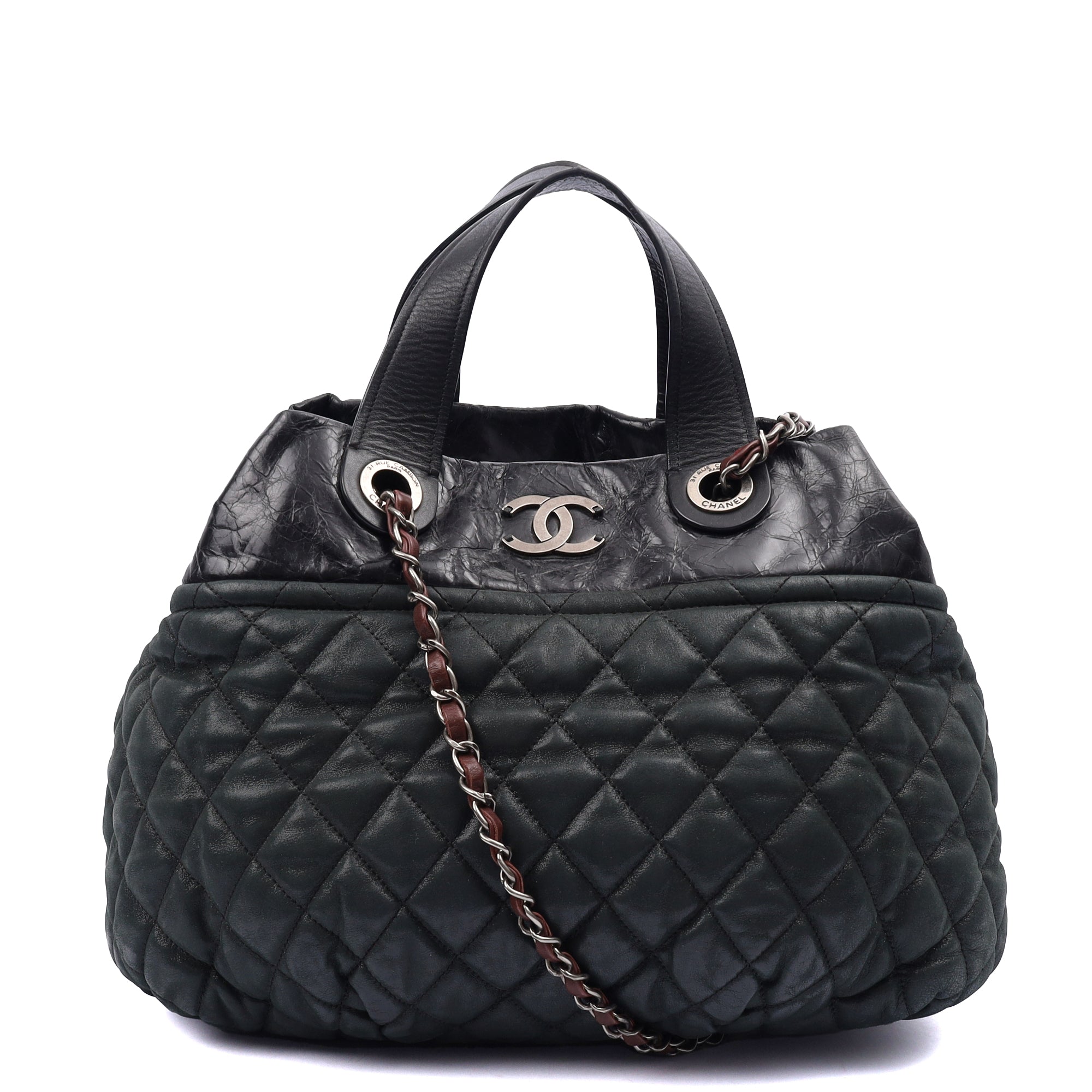 Chanel Shoulder Bag Bubble Tote in Green, Nubuck