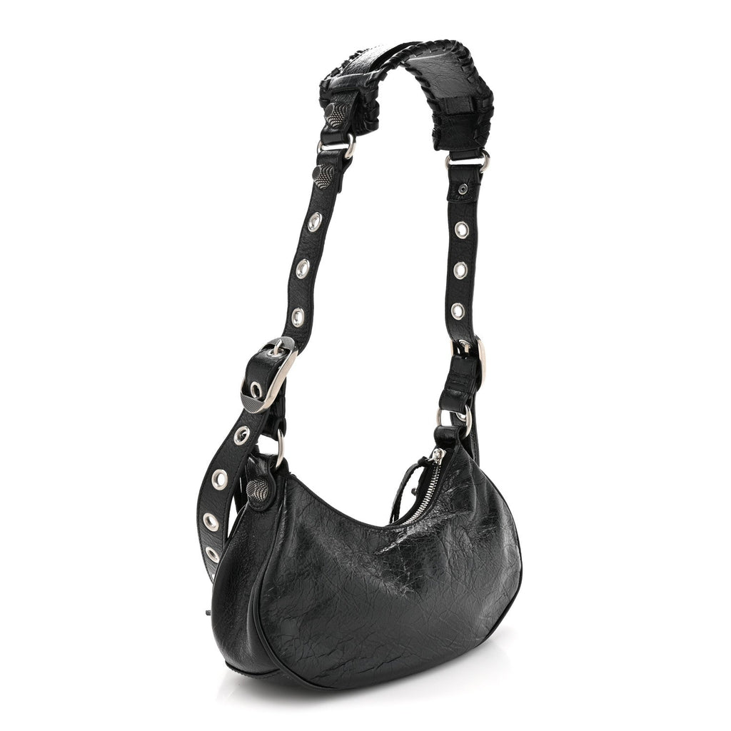 Agneau Arena Lunar New Year Graffiti Logo Le Cagole Shoulder Bag XS Black