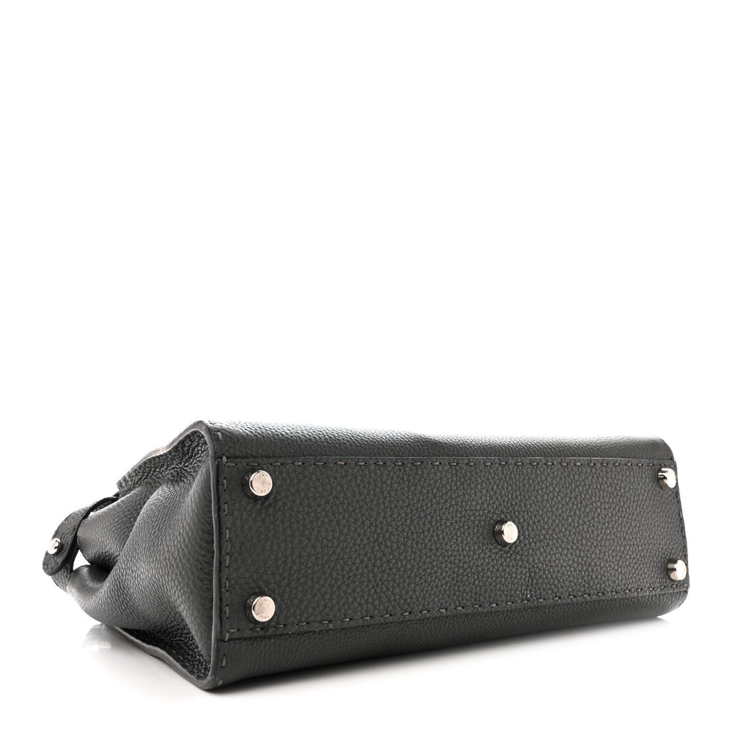 Cuoio Romano Selleria Bi-Color Medium Peekaboo Iconic Satchel Asfalto Latte