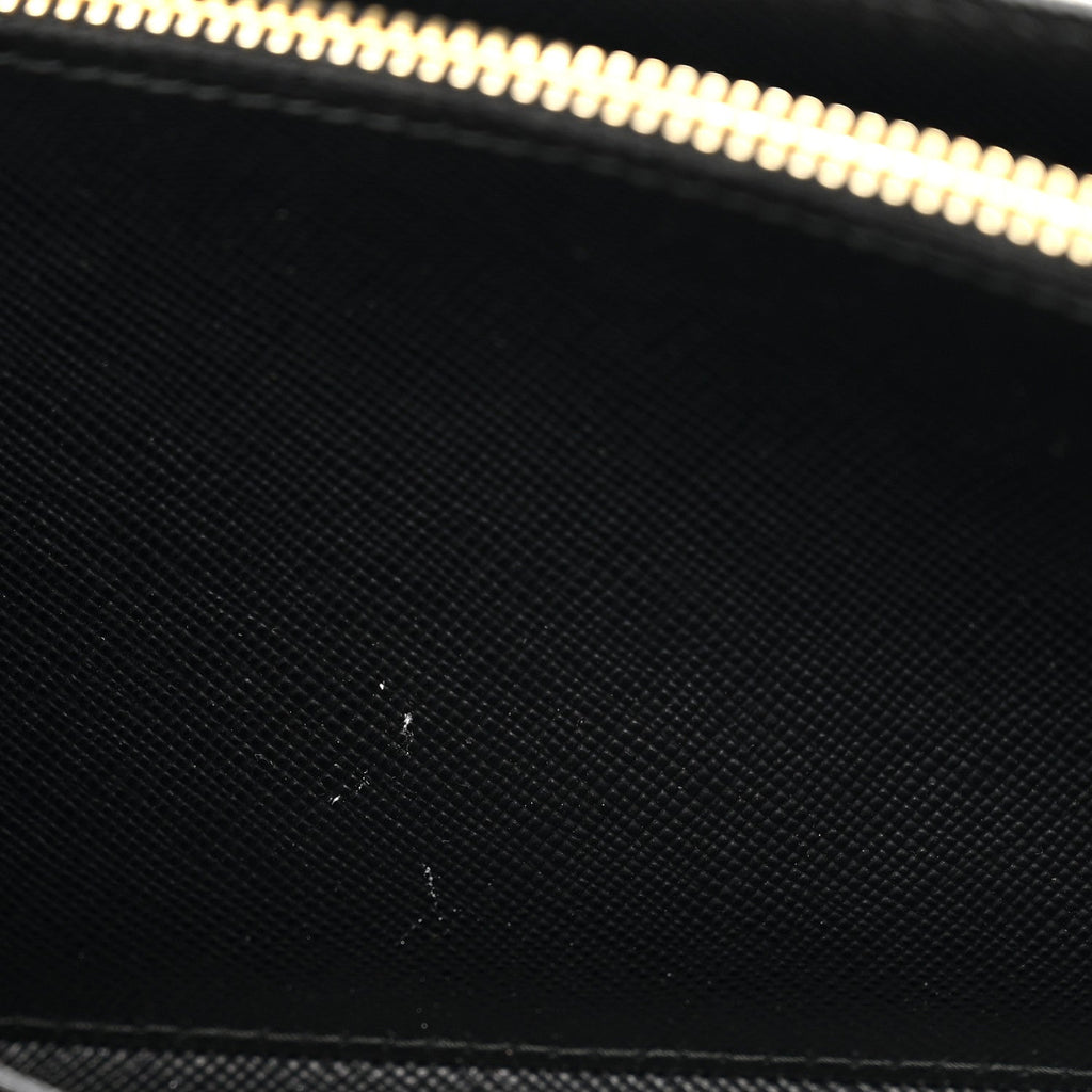 Saffiano Metal Oro Chain Wallet Black