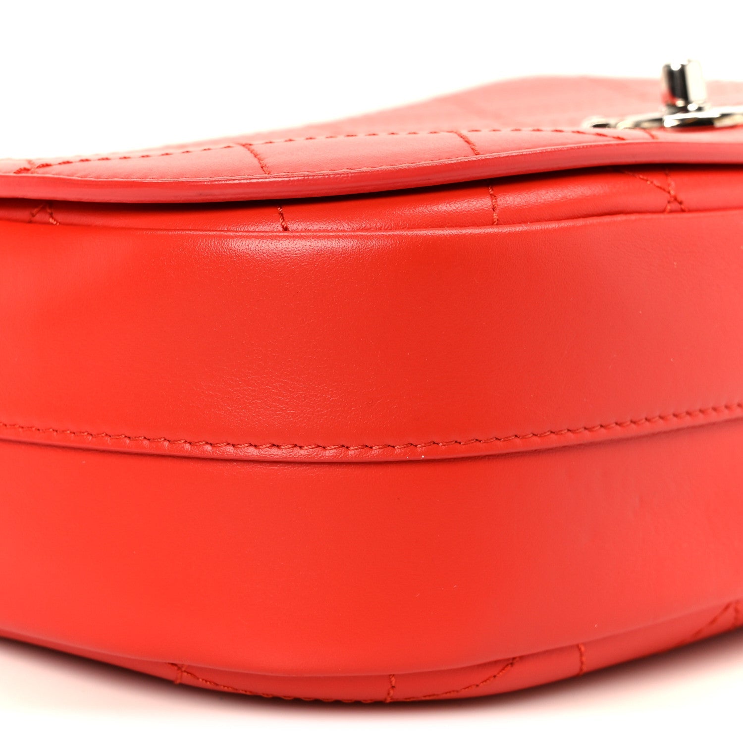 Calfskin Stitched Small Ring My Bag Flap Crossbody Red