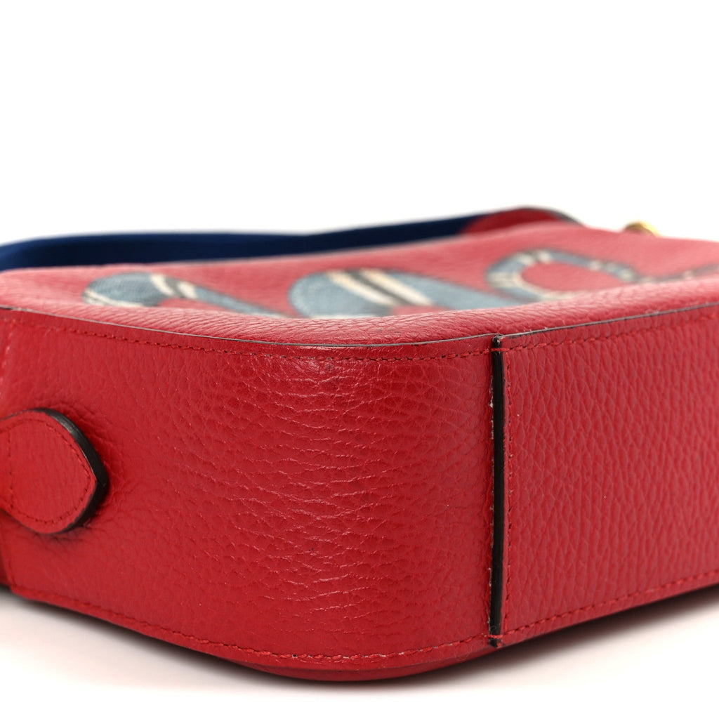 Grained Calfskin Sylvie Web Kingsnake Small Camera Bag Red Multicolor