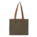 Jacquard Anagram Calfskin Buckle Tote Green