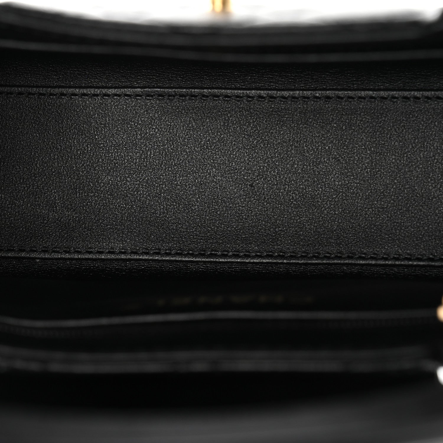 Shiny Aged Calfskin Quilted Nano Kelly Shopper Black