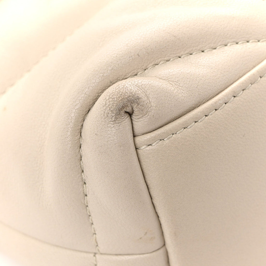 Lambskin Quilted Toy Loulou Puffer Monogram Chain Satchel Crema Soft