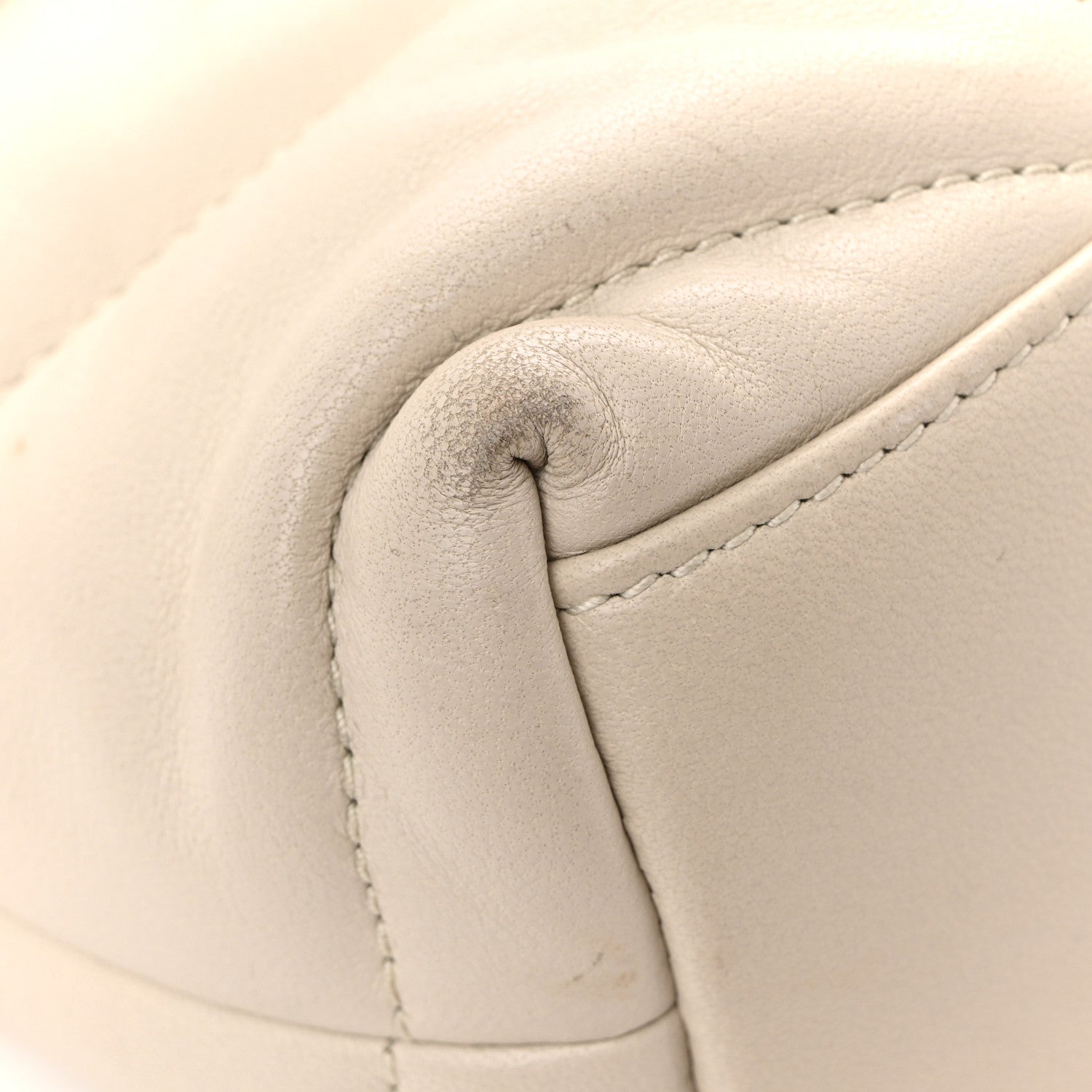 Lambskin Quilted Toy Loulou Puffer Monogram Chain Satchel Crema Soft