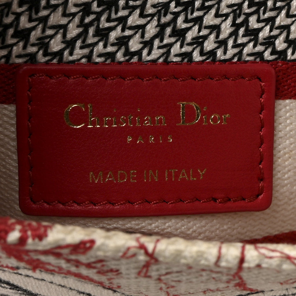 Canvas Embroidered Medium Dioramour D-Royaume Lady D-Lite Red Multicolor