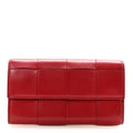 Lambskin Maxi Intreccio Cassette Flap Wallet Dark Red