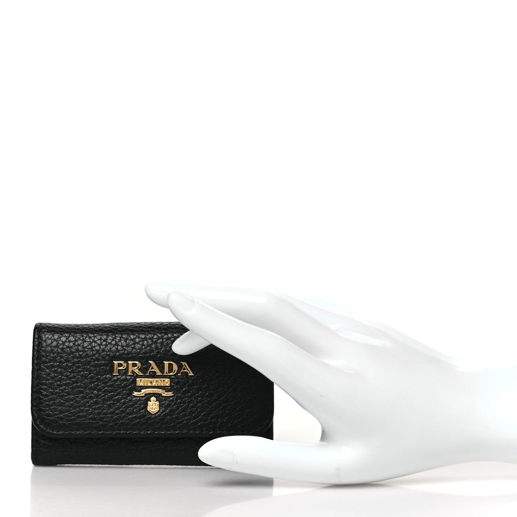 Vitello Grain Move 6 Key Holder Black