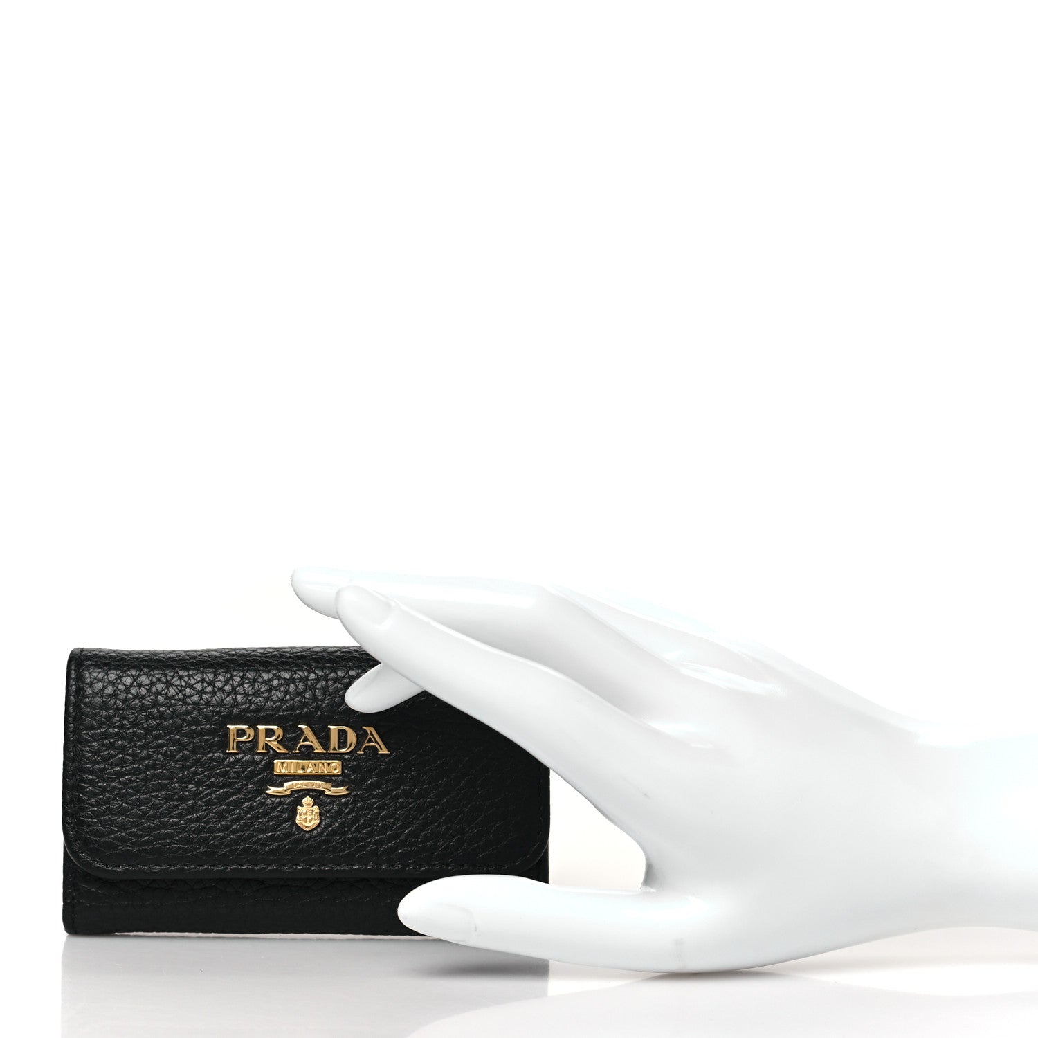 Vitello Grain Move 6 Key Holder Black