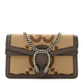 Monogram Jumbo GG Textured Dollar Calfskin Super Mini Dionysus Shoulder Bag Camel Ebony New Acero