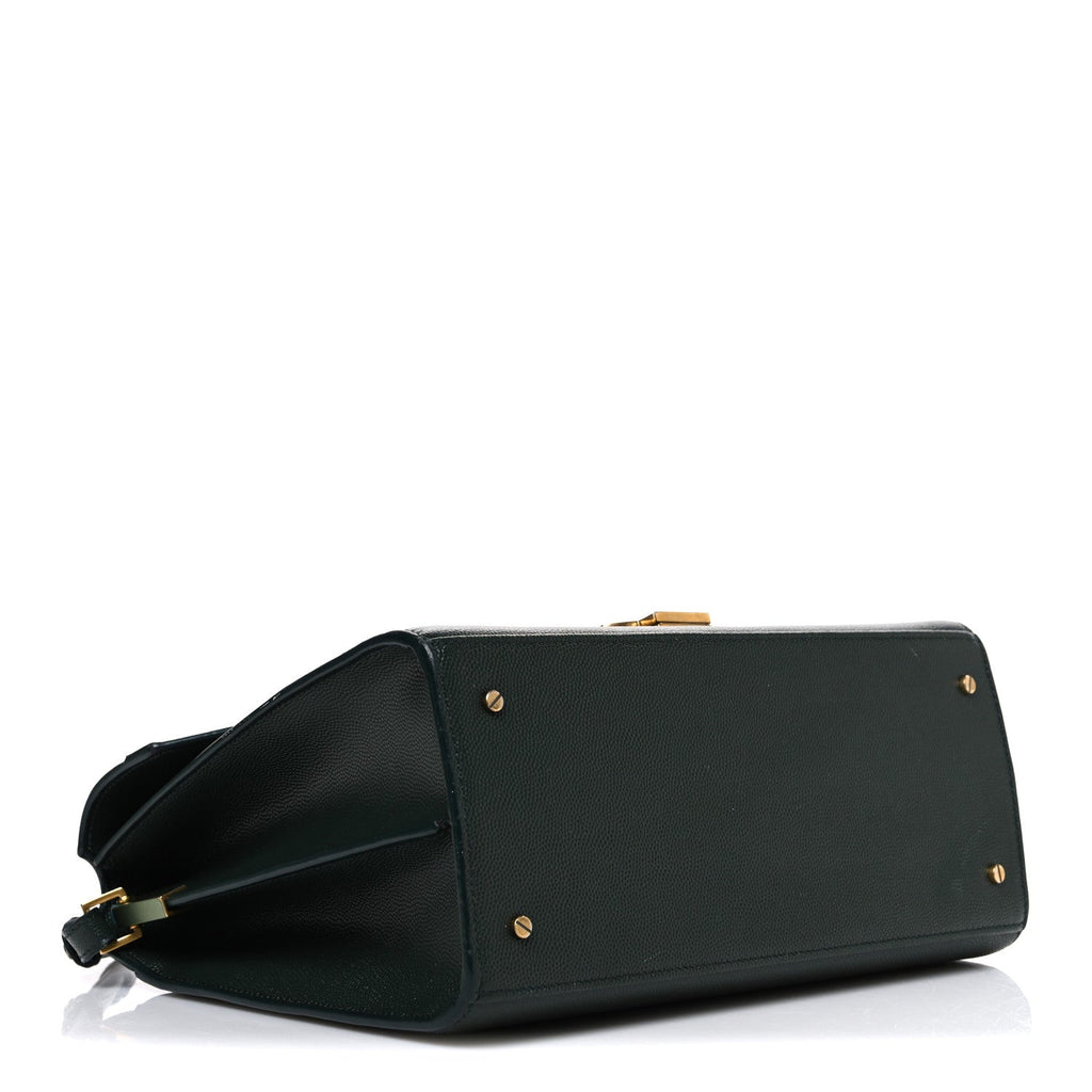 Grain de Poudre Medium Classic Monogram Cassandra Top Handle Dark Green