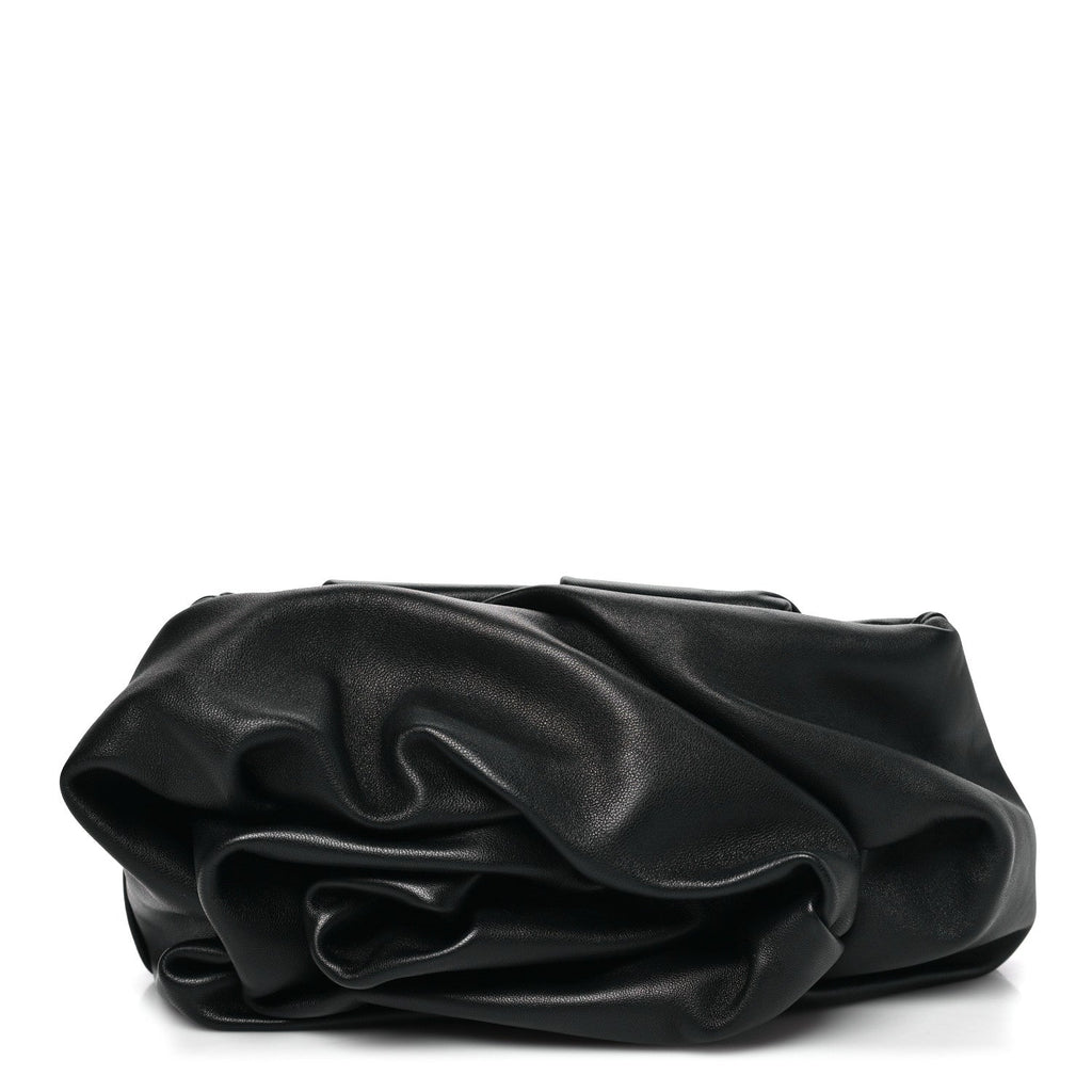 Lambskin Rose Clutch Black