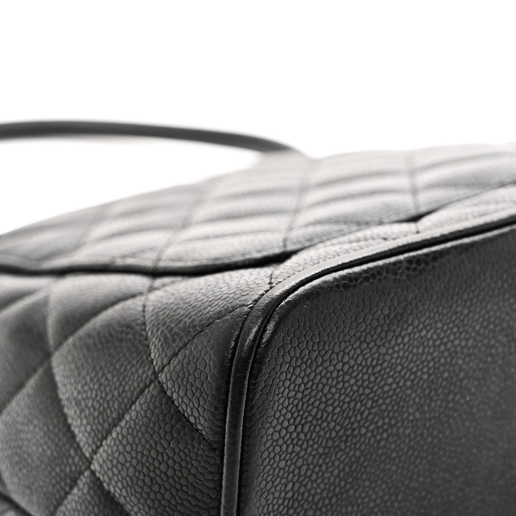 Caviar Quilted Medallion Tote Black