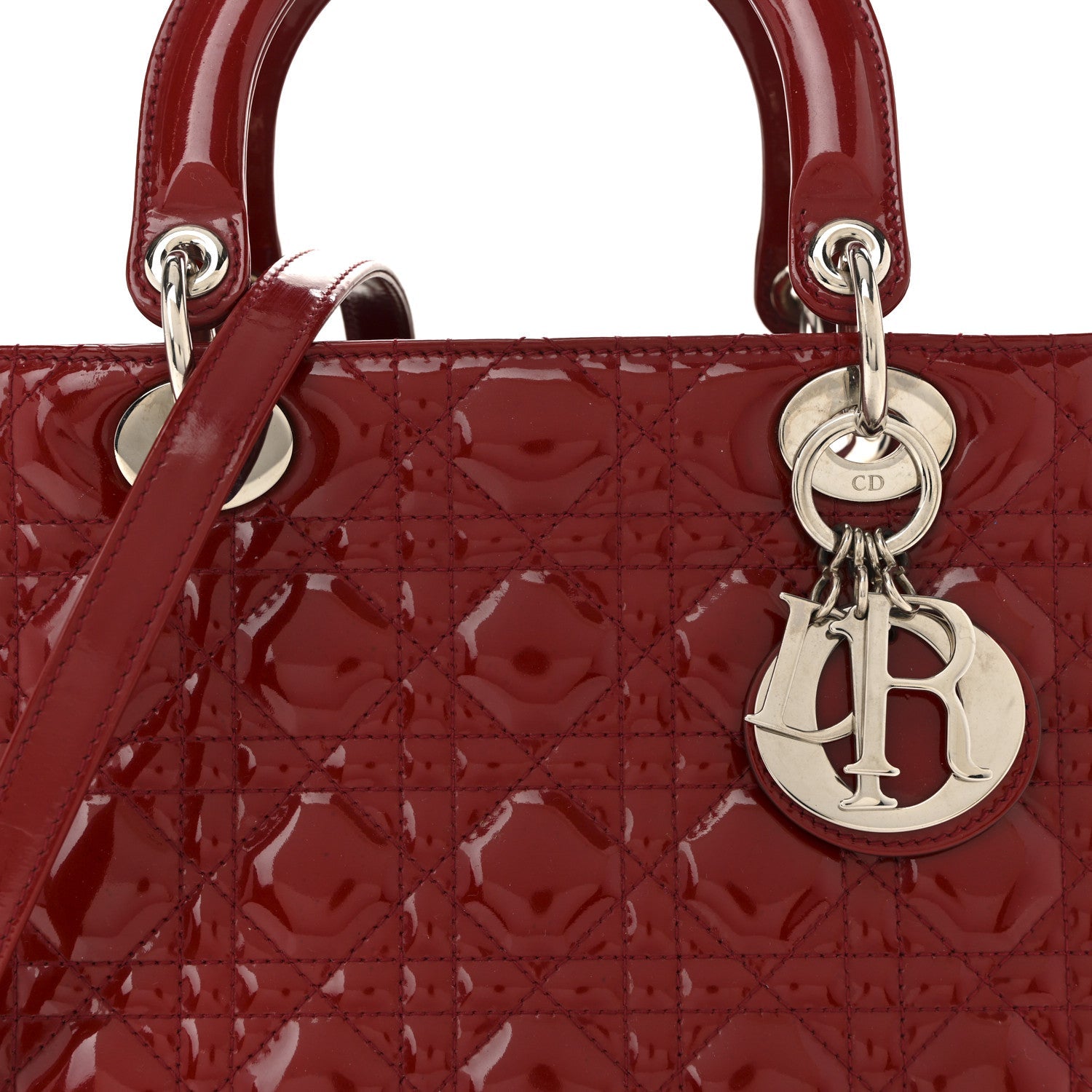 Patent Cannage Medium Lady Dior Red