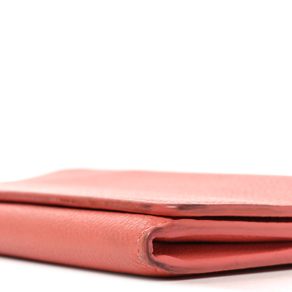 Grained Calfskin Essential Money Wallet Rose Jaipur