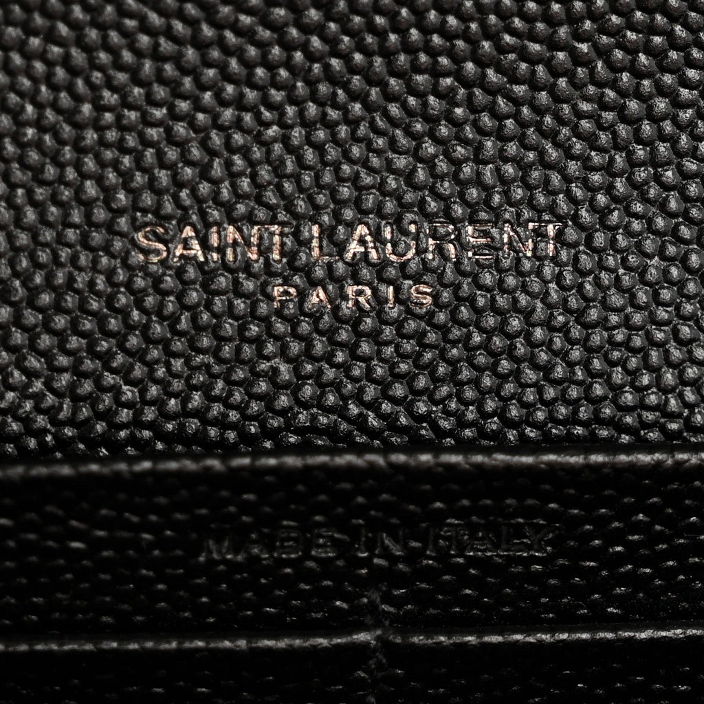 Grain De Poudre Matelasse Chevron Monogram Flap Wallet Black
