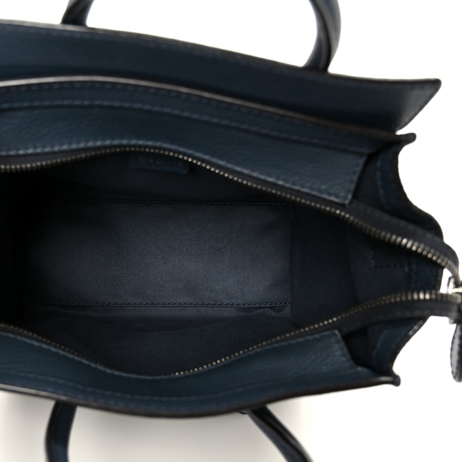 Drummed Calfskin Nano Luggage Navy Blue