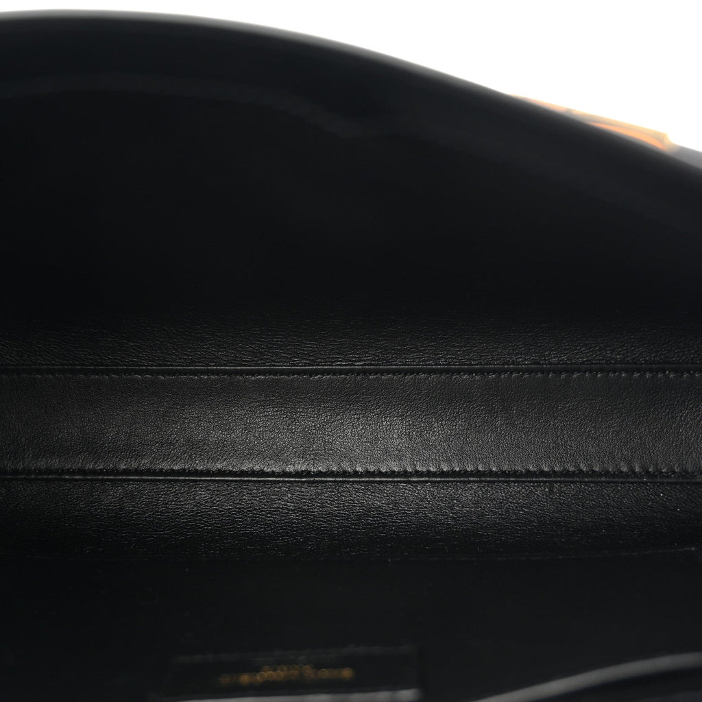 Smooth Calfskin Small Manhattan Shoulder Bag Black