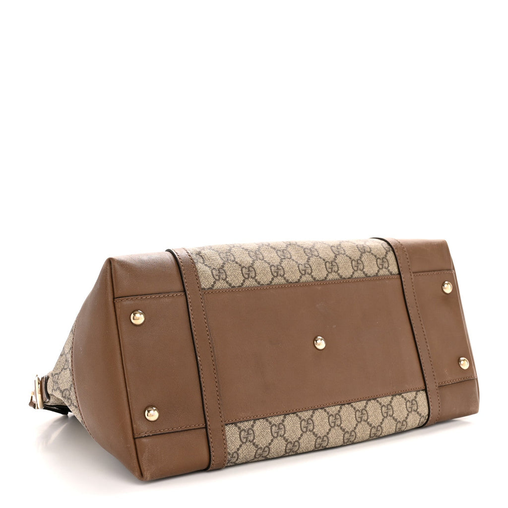 GG Supreme Monogram Medium Nice Top Handle Dome Bag Brown