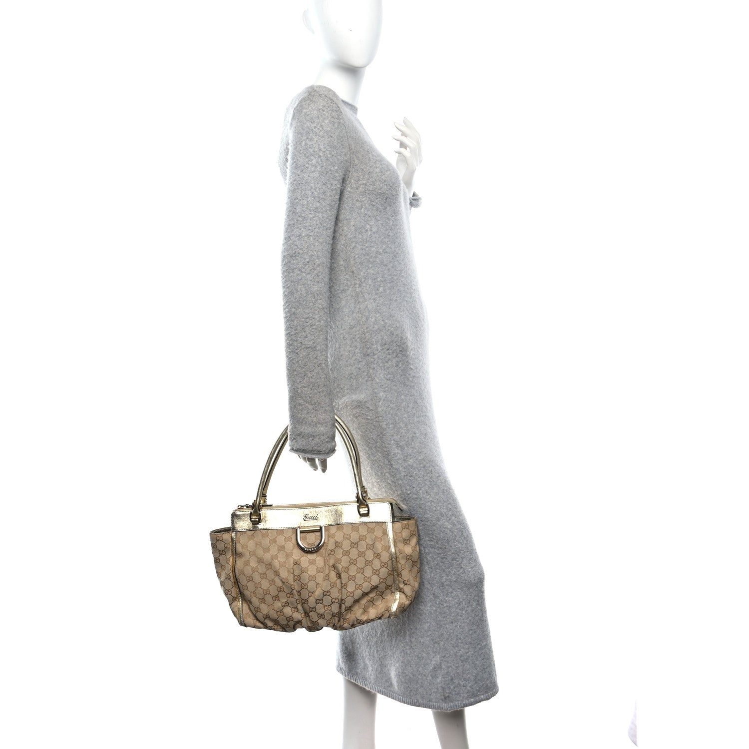Monogram D Gold Tote Metallic Gold