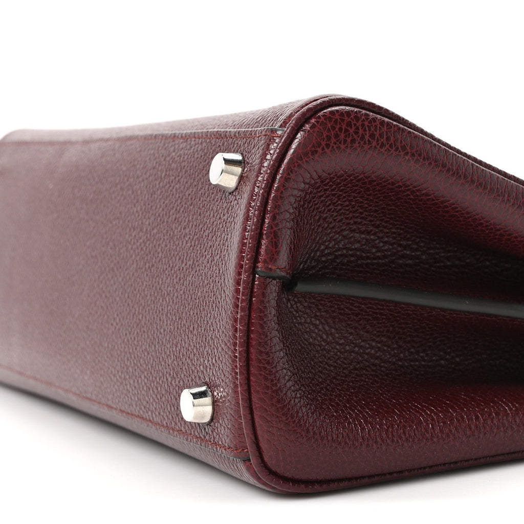 Grainy Calfskin Small Zumi Top Handle Bag Vintage Bordeaux