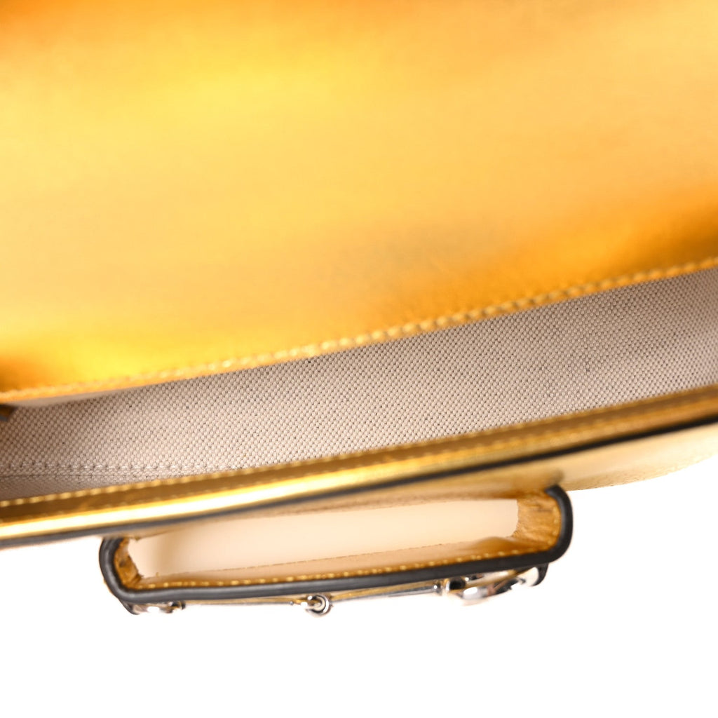 Metallic Demetra Mini Horsebit 1955 Asymmetric Shoulder Bag Gold