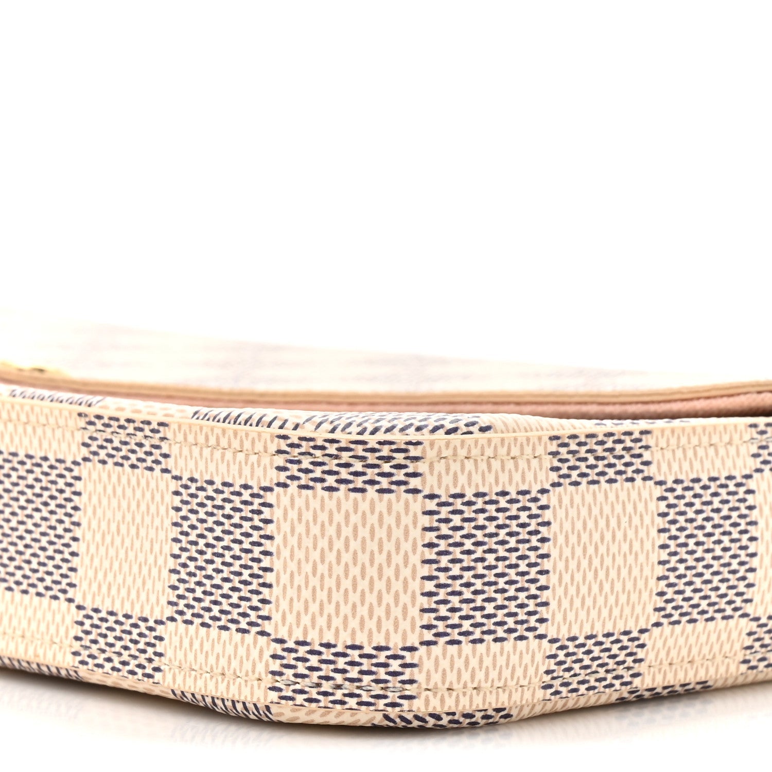 Damier Azur Pochette Felicie Chain Wallet Rose Ballerine