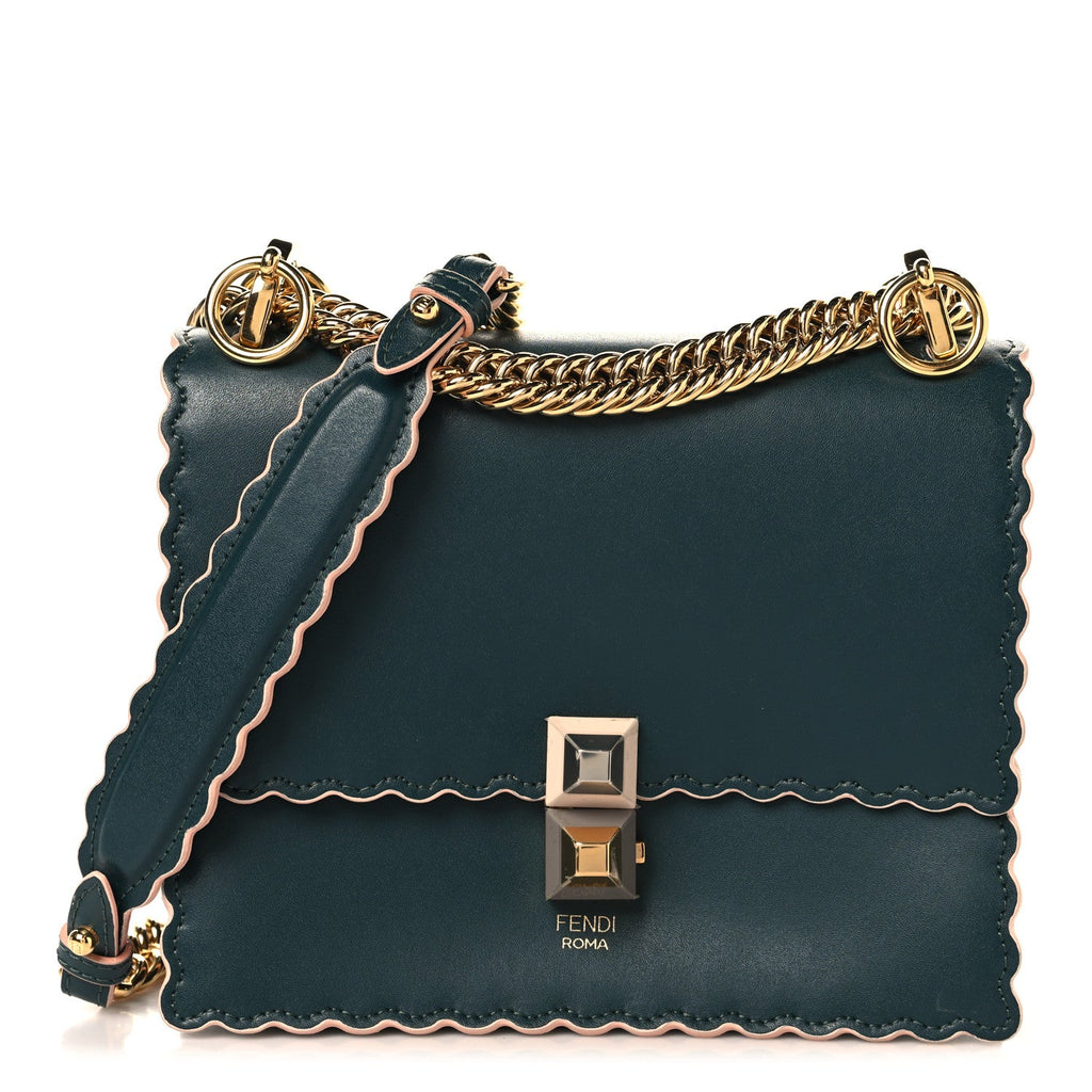 Vitello Liberty Scalloped Studded Small Kan I Shoulder Bag Amazzonia